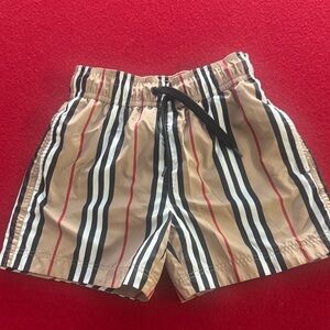 Burberry Kids Striped Shorts - Tan, Black, White, Red